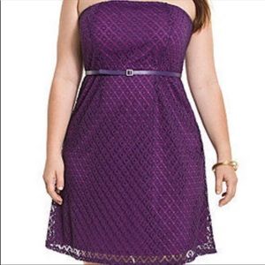 Lane Bryant purple geo lace dress